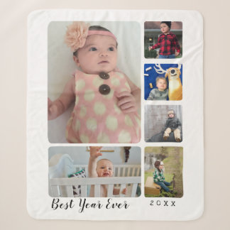 Unique Gift Your Photo Collage Sherpa Blanket
