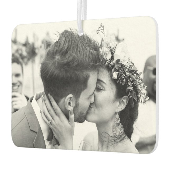 Unique Gifts, Couples Wedding Photo Custom Modern Car Air Freshener (Left)