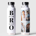 Unique Gifts For Brothers 4 Photo Collage Water Bottle<br><div class="desc">Our BRO water bottle is the perfect gift for your brother. With the ability to customise the bottle with your brother's name, it becomes a one-of-a-kind keepsake that he can cherish for years to come. The modern design and sleek black colour make it a stylish accessory for any occasion. This...</div>