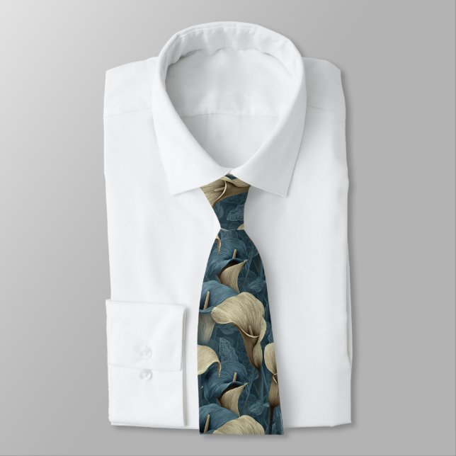 Unique Gifts For Dad Calla Lilies Tie (Tied)
