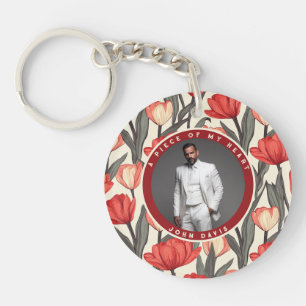 Unique Gifts For Father Custom Photo Tulip Key Ring