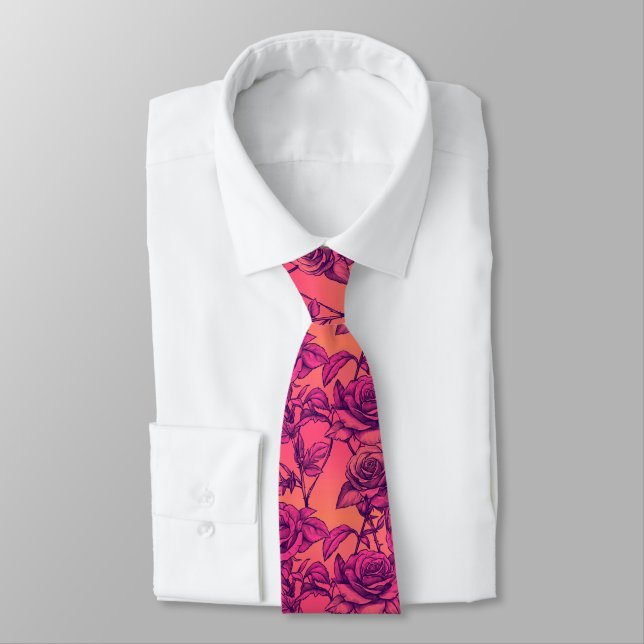 Unique Gifts For Guys Rose Flower Tie (Tied)