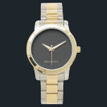 Unique Gifts For Men Oversized Two-Tone Watch<br><div class="desc">Unique gifts for men - oversized two-tone bracelet watch with customisable text. You can create your own watch,  just add your name or any other text. Unique gifts for men for birthday,  Christmas,  Father's Day or any other day... </div>