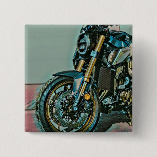 Unique gifts for motorcycle riders 15 cm square badge