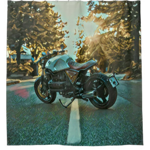 Unique gifts for motorcycle riders shower curtain