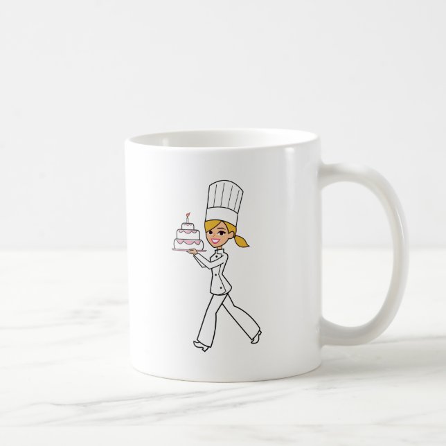 Unique Girl Chef Illustration Coffee Mug (Right)