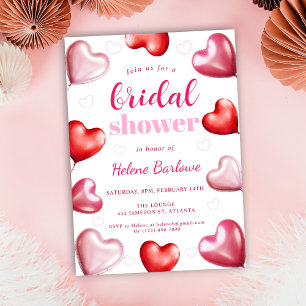 Unique Girly Fun Cute Pink Hearts Bridal Shower Invitation
