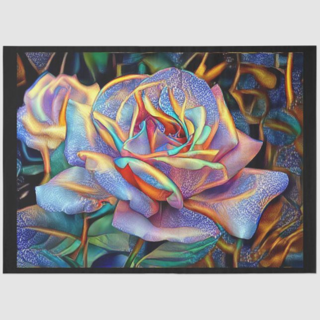 Unique Glossy Rose Art Dream Tissue Paper (Front)