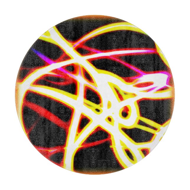 Unique Glowing Neon Patterns. Buy Now Cutting Board (Front)