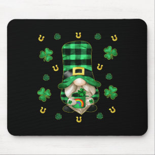 Unique Gnome St. Patricks Day - Cute Buffalo Plaid Mouse Mat