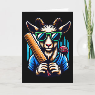 Unique Goat Cricket Design For Sports Enthusiasts  Card