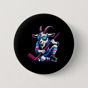 Unique Goat Ice Hockey Goalie Team Player Cool Art 6 Cm Round Badge