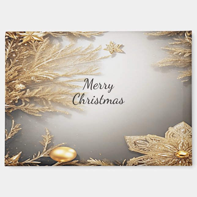 Unique Gold Decorative Holiday Magnet (Front)