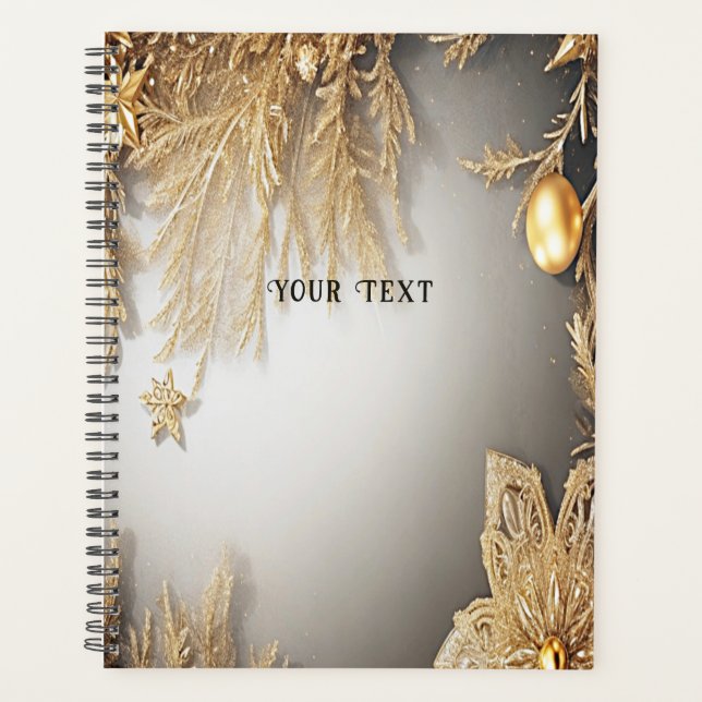 Unique Gold Decorative Holiday Planner (Front)