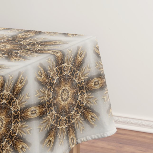 Unique Gold Decorative Holiday Tablecloth (In Situ)