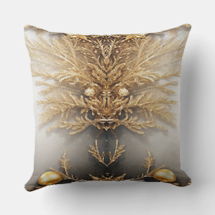 Unique Gold Decorative Holiday Throw Pillow