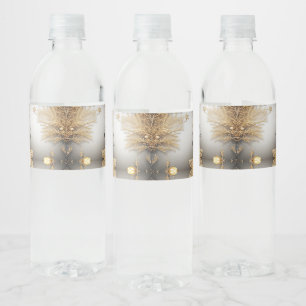 Unique Gold Decorative Holiday Water Bottle Label