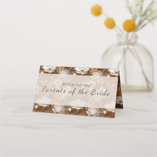 Unique Gold Gardenias Garden Countryside Wedding Place Card