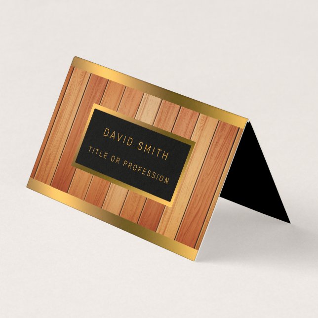 Unique Gold Luxury Wood Business Card (Front)