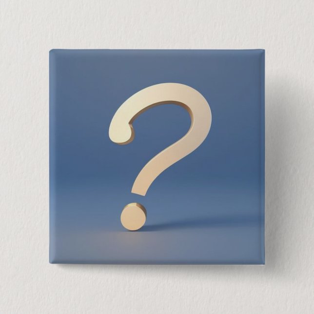 Unique Gold Question Mark 15 Cm Square Badge (Front)