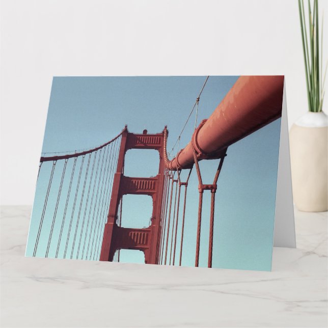 Unique Golden Gate Bridge, San Francisco Photo Card (Front)