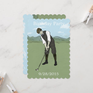 Unique Golf Art Birthday Party invitations