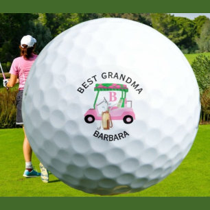 Unique Golf Cart Best Grandma Monogram Name   Balls
