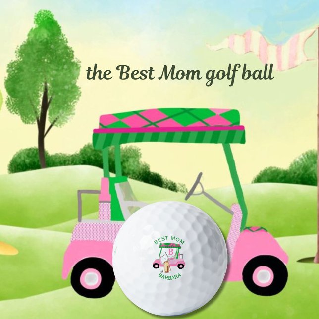 Unique Golf Cart Best Mum Monogram Name  Golf Balls (Creator Uploaded)