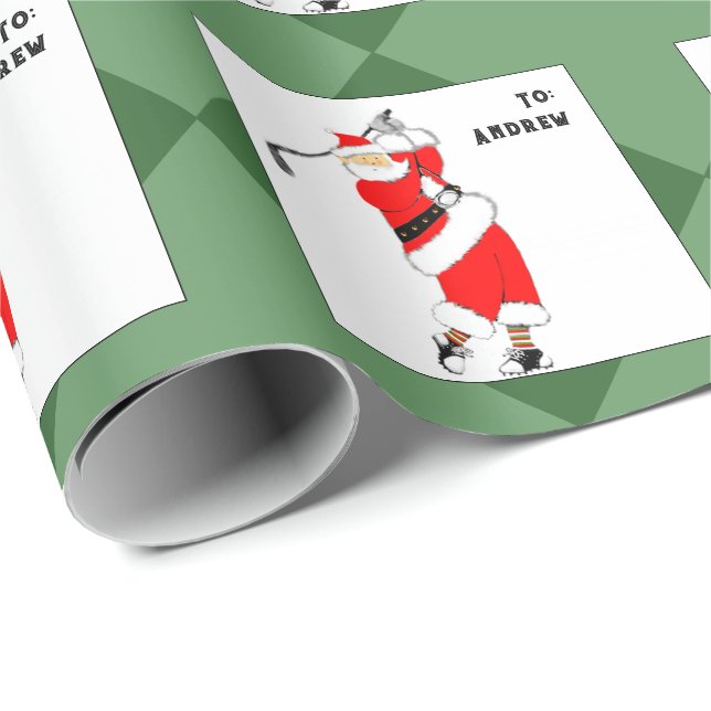Unique Golf Christmas Gift Wrapping Paper (Roll Corner)