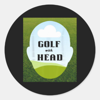 Unique Golf With Head Classic Round Sticker