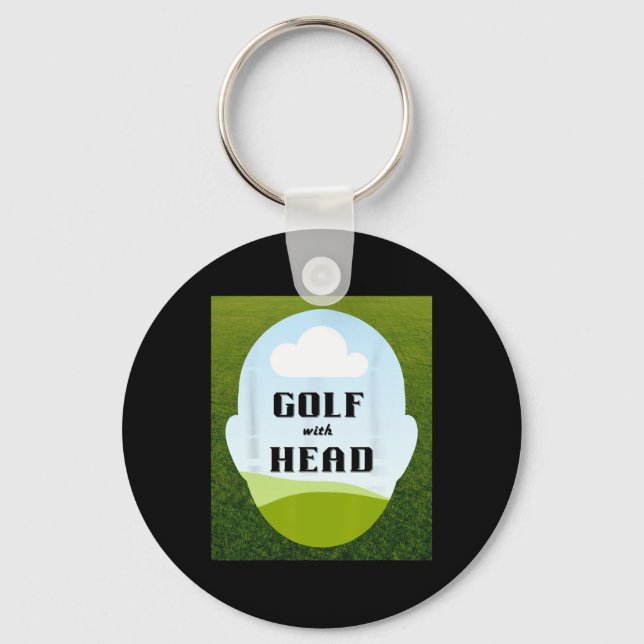 Unique Golf With Head  Key Ring (Front)