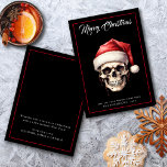 Unique Gothic Skull Christmas Holiday Card<br><div class="desc">Unique Gothic Skull Christmas Holiday Card. A unusual Gothic design with white text on a black background . Easily personalise with your greetings and names on both sides.</div>