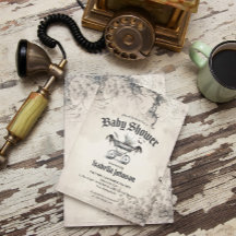 Unique Gothic & Vintage Baby Shower Invitation