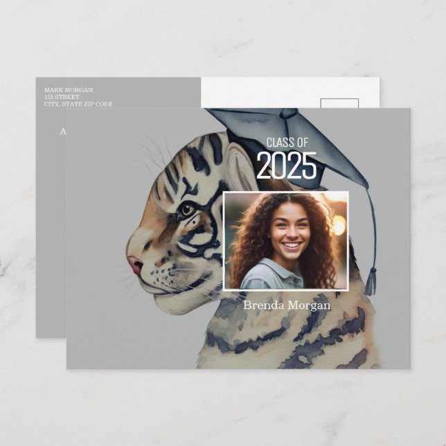 Unique Graduation Invitation with Photo Postcard (Front/Back)