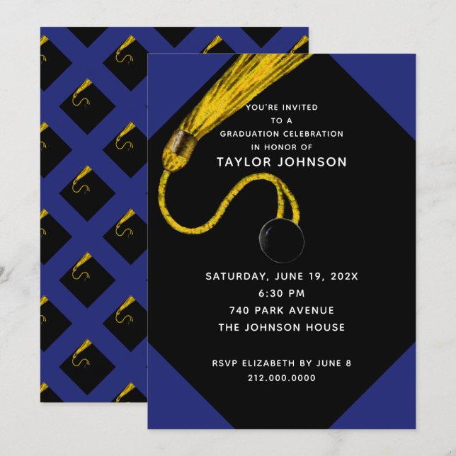 Unique Graduation Party Invitation (Front/Back)