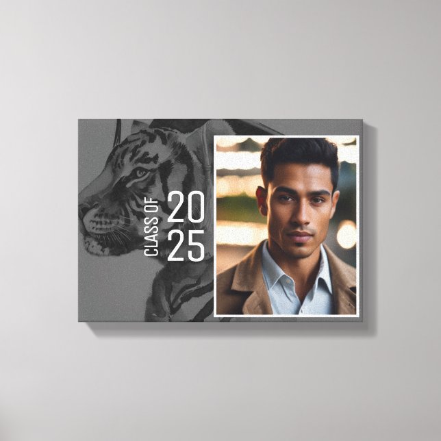 Unique Graduation Photo Stretched Canvas Print (Front)