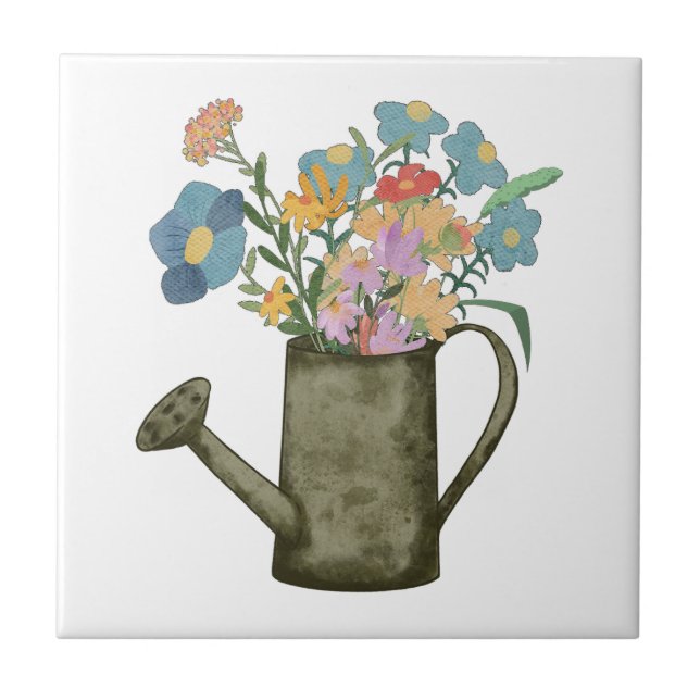 Unique graphic of gardening Cute floral keepsake Tile (Front)