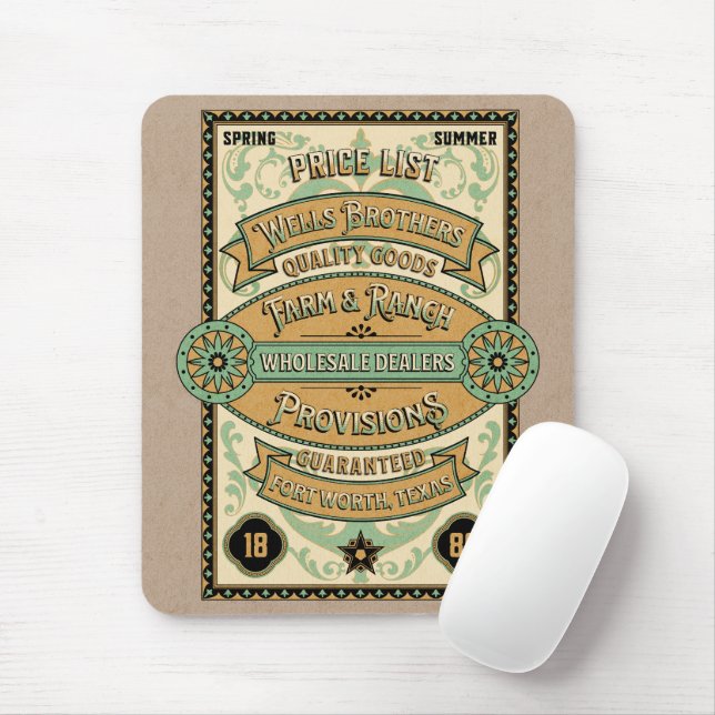 Unique graphic retro art Farmhouse style Mouse Mat (With Mouse)