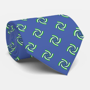 Unique Green Pattern on Blue  Tie