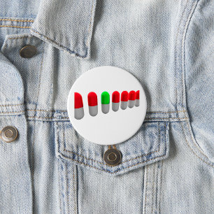Unique Green Pill Among Red Capsules 7.5 Cm Round Badge