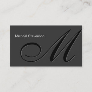 Unique Grey Black White Monogram Business Card