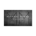 Unique Grey Chalkboard Monogram Business Card