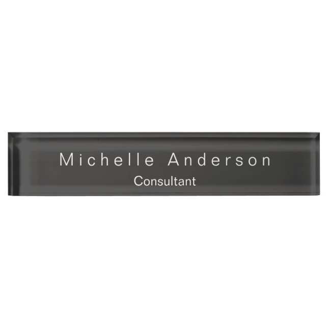 Unique Grey Consultant Desk Nameplate (Front)