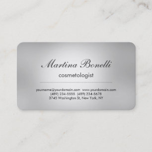 Unique grey professional cosmetology business card