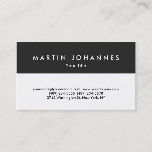 Unique grey white professional business card (Front)