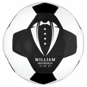 Unique Groomsmen Gifts   White on Black Tuxedo Football