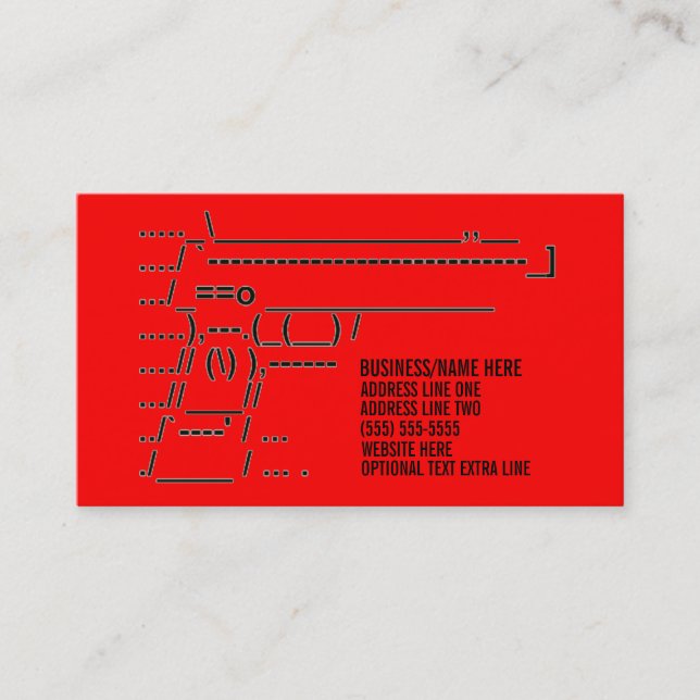 Unique Gun Graphic Business Card (Front)
