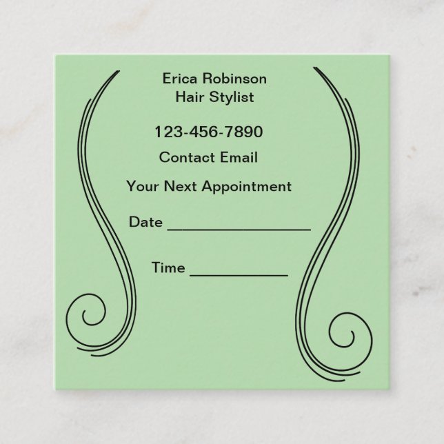 Unique Hair Stylist Theme Appointment Cards (Front)