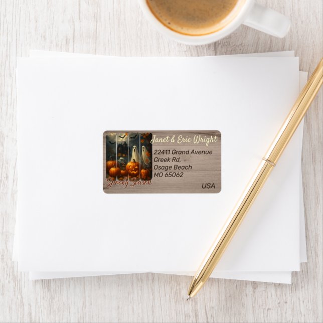 Unique Halloween theme artsy custom address Label (Insitu)