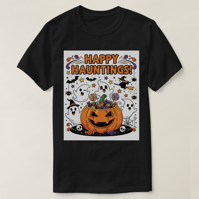 Unique Halloween-themed logo and banner for your b T-Shirt (Design Front)